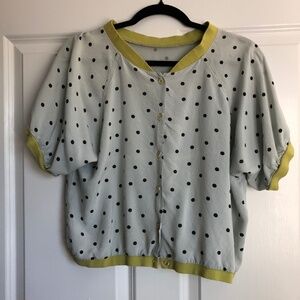 80s Women's Polka Dot Blouse
